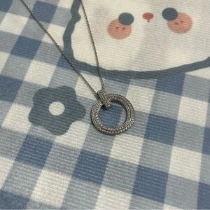 Tiffany & Co. T T1 Circle Pendant in White Gold with Pavé Diamonds